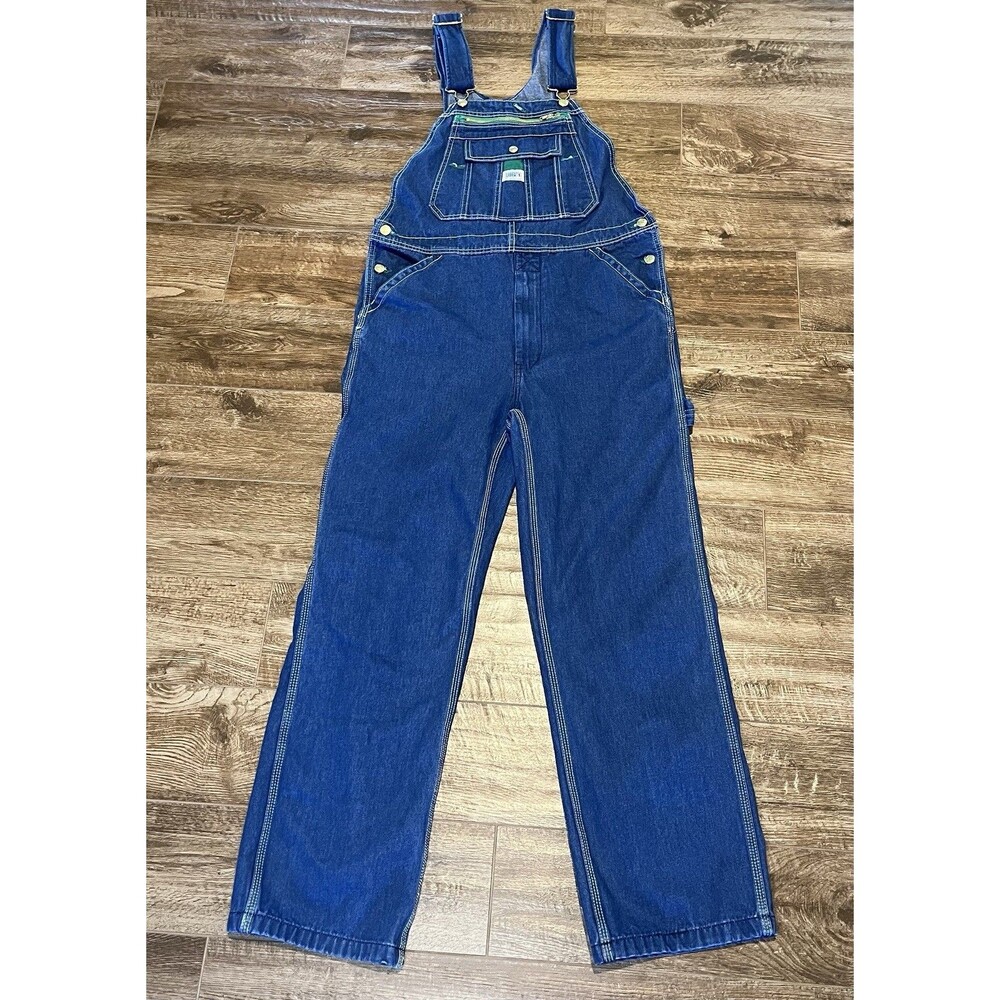 Liberty Overalls Men's Size 32x30 Dark Denim Bib Workwear Carpenter